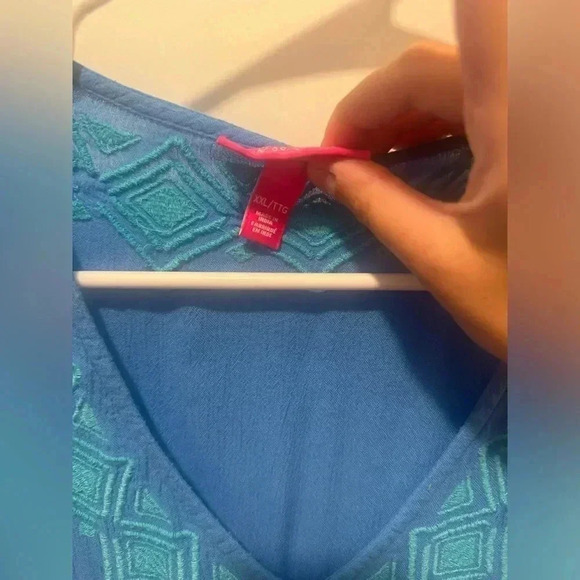 Lilly Pulitzer for Target Blue Embroidered Tunic Top Women's Size XXL - Picture 5 of 8